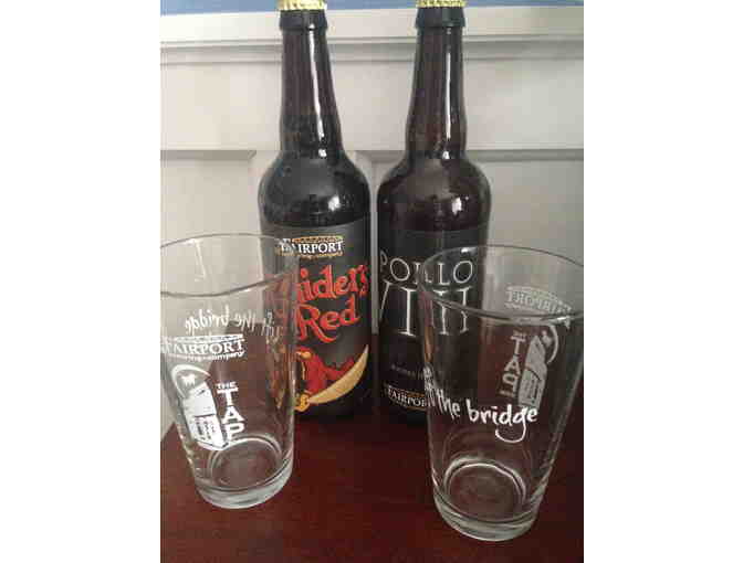 Fairport Brewing Company- 2 Bottles of Beer and Glasses