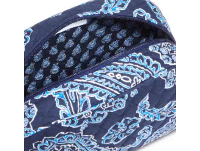 Matching Vera Bradley Tote and Cosmetic Bag - Blue Bandana Pattern