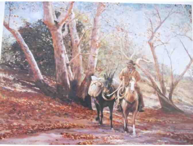 2003 Print Titled 'Packin to Monkey Springs' Signed by John Fawcett