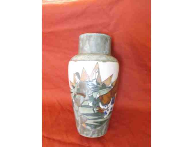 1925 French Ceramic Vessel with Pastoral Glazed Scene