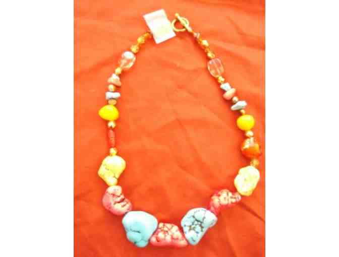 Chunky Multicolored Magnacite Bead 19' Necklace