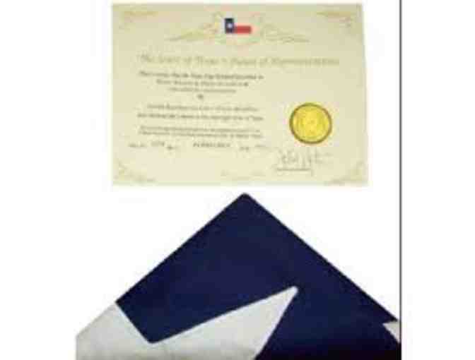 Texas Flag flown over the Capitol on your date of choice!