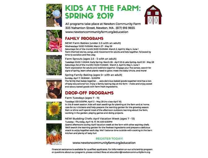 Newton Community Farm: $50 Gift Certificate for ANY Class or Camp!