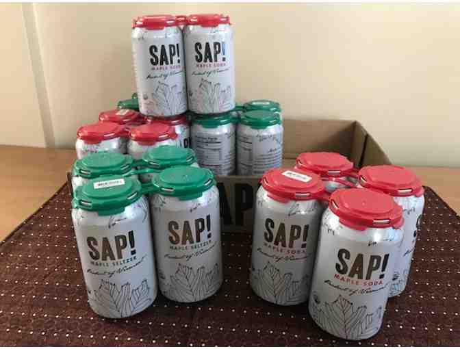 1 mixed case of SAP Sparkling Beverages (1/2 maple soda; 1/2 maple seltzer)