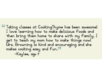 Children's Cooking Class at Cooking Thyme