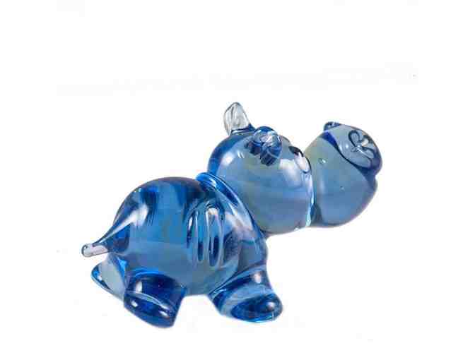2 Artisan Glass Hippos and 2 Decorative Resin Elephant Hooks