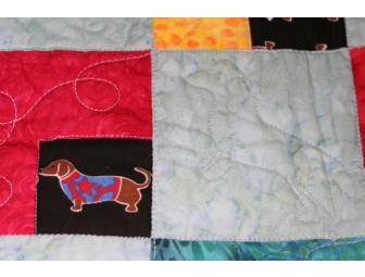 Handmade Dachshund Dog Lap Quilt / Blanket