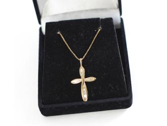 14K Yellow Gold Cross Necklace