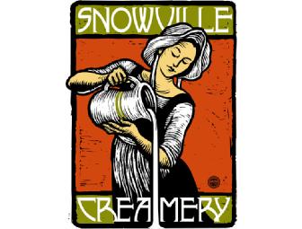 Set of Two Snowville Creamery Woodblock-Style Art Prints