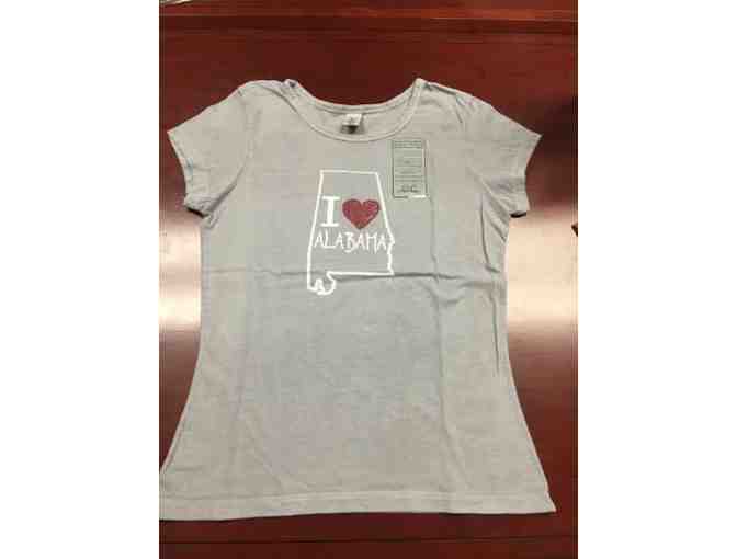 Black cardigan & I Love Alabama Earth Creations shirt (both women's medium)