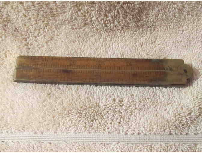 Vintage C J Field Brass And Wooden Fold Up Ruler