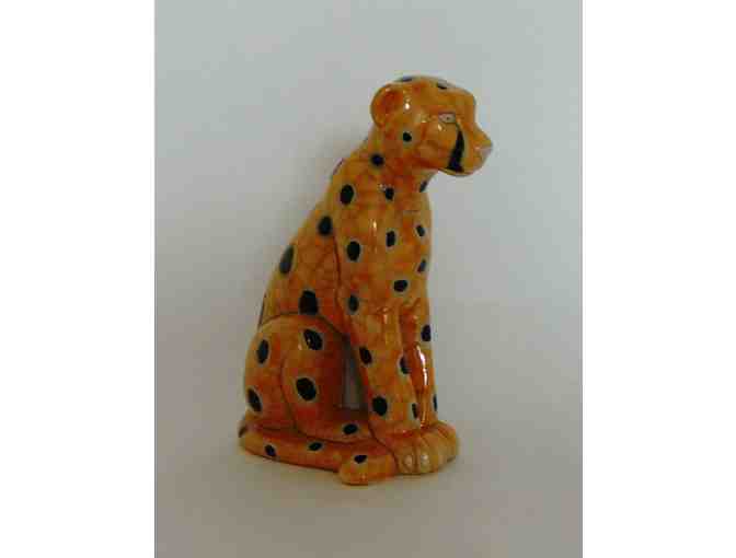 Clay Cats - Leopard - Raku Art Clay Pottery