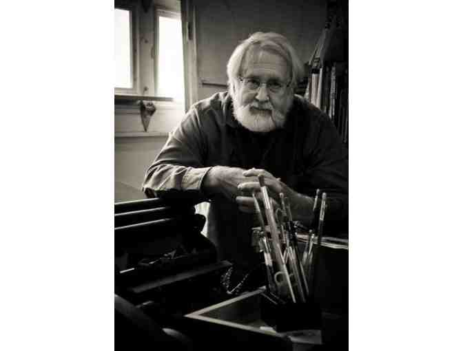 Rik Olson Linocut / Type Print :: Sparrow