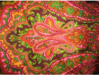 Dyed burgundy cotton paisley print scarf