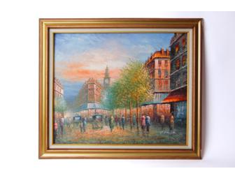 'Evening Stroll' - Framed Oil Painting