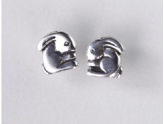 3 Pairs of Sterling Silver Earrings - Rabbits, Elephants & Diamonds