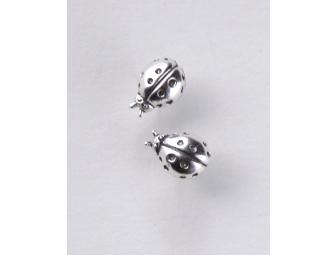 3 Pairs of Sterling Silver Earrings - Hearts, Ladybugs & Butterflies