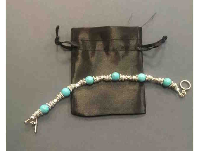Bracelet - Turquoise Stones & Metal Beads #1