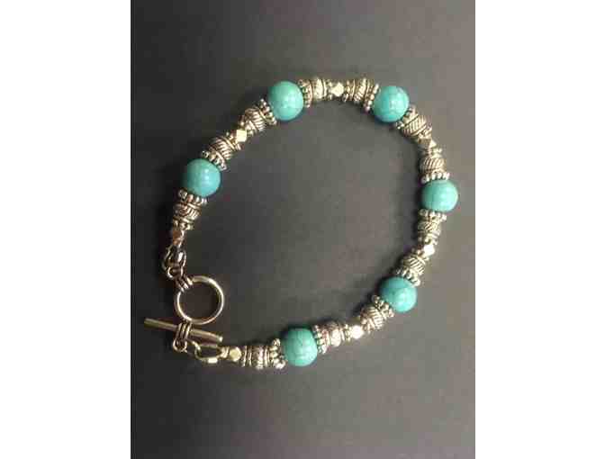Bracelet - Turquoise Stones & Metal Beads #2