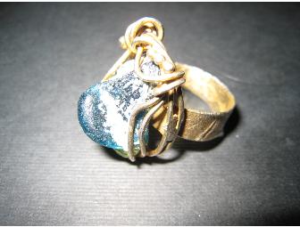 Plated Gold wire wrapped Stoned Ring