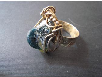 Plated Gold wire wrapped Stoned Ring