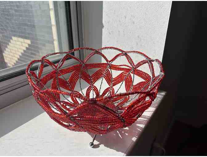 Beaded Basket handcrafted by South African artisan