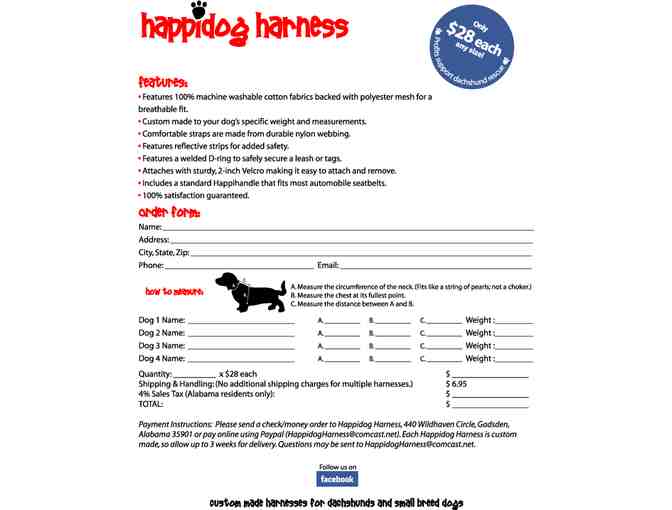 1 Custom-Made Happidog Harness by Stephanie