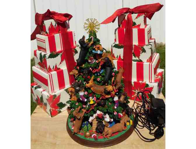 Danbury Mint Dachshund Christmas Tree With Light - Retired!