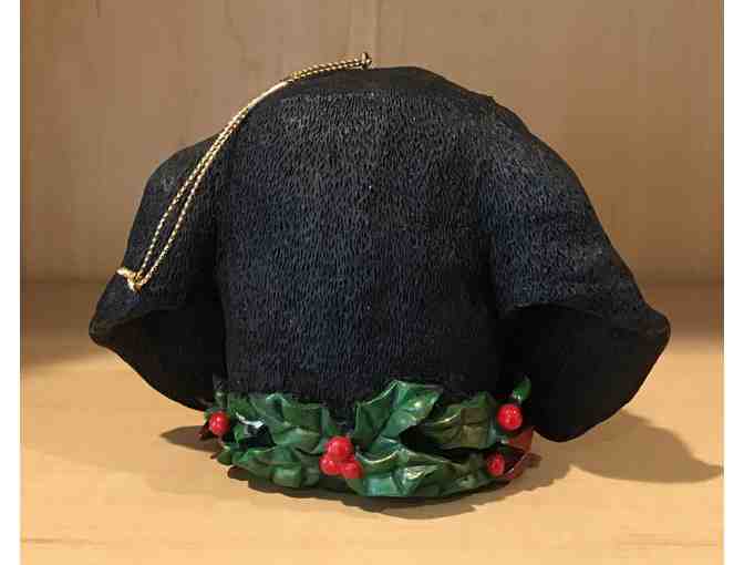 Christmas Ornament Dachshund Dog Head - Holiday Kisses Holly Leaves