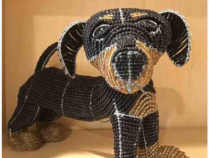 Beaded Dachshund Sculpture by Grass Roots / BeadWorx (I think!)