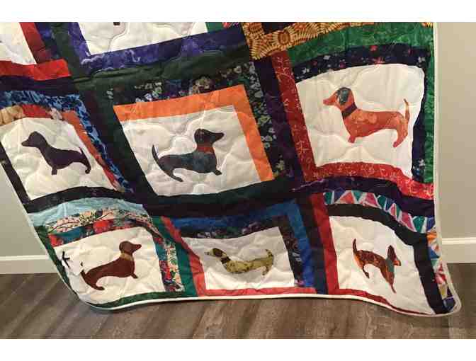 Coverlet or Wall Hanging!!  'Faux' Dachshund Quilt!
