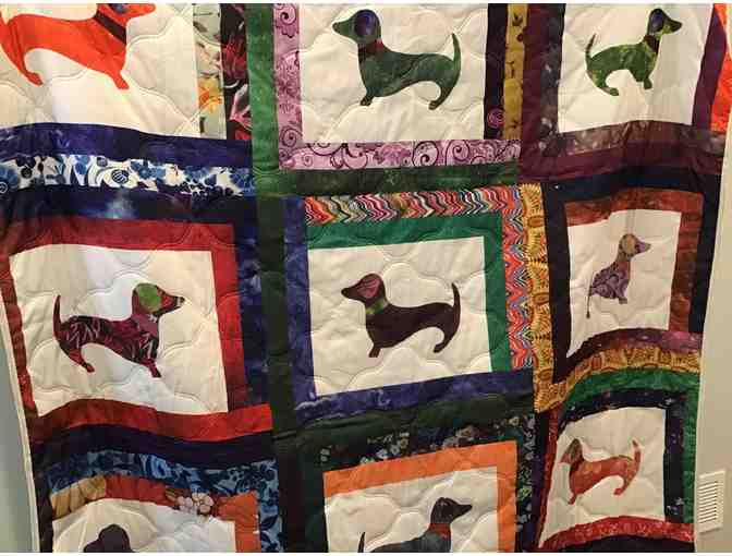 Coverlet or Wall Hanging!!  'Faux' Dachshund Quilt!