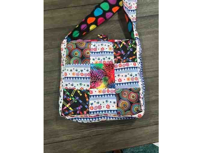 Homemade Lap Quilt with Matching Carry Bag - multi color with flowers