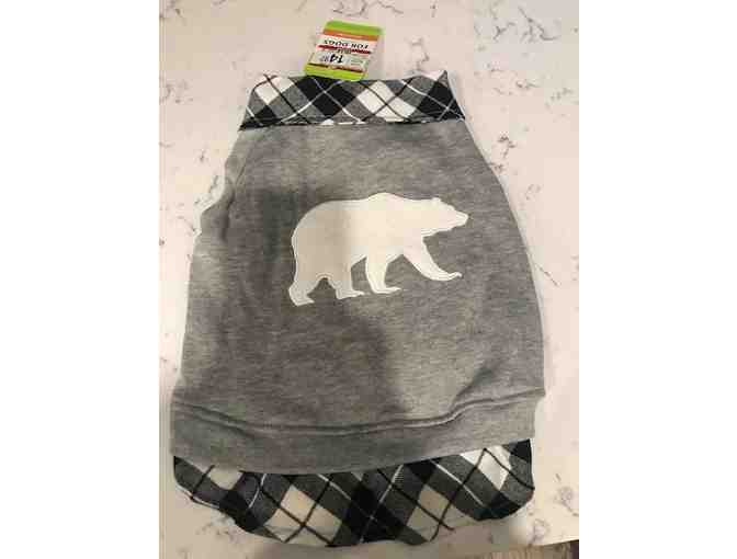 Plaid polar bear pet sweatshirt   - size MED