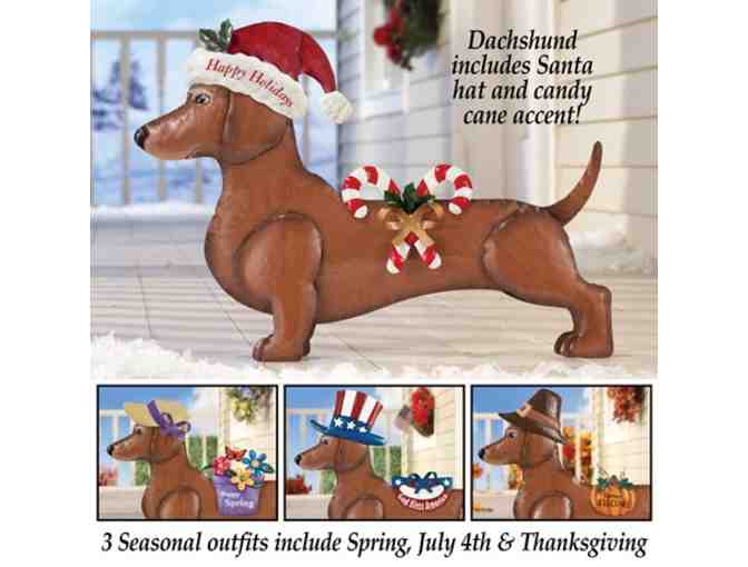 Dachshund Dress Up Outdoor Decoration - Seasonal interchangeable outfits!