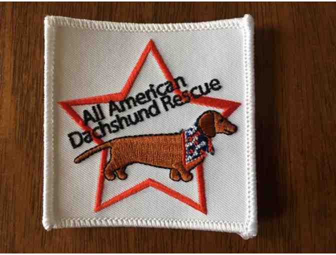 Iron-on All American Dachshund Rescue (AADR) Patch 3" x 3"~ All proceeds to AADR - Photo 1