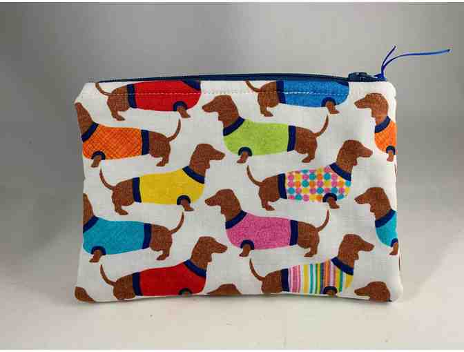 Cosmetic pouch - TWO (2) Multi-colored Dachshund Zipper Pouches