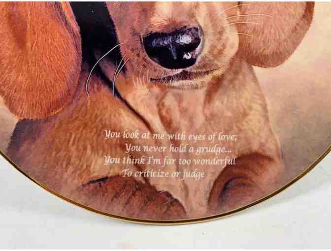 Plate - Danbury Mint 'Eyes of Love' - From Cherished Dachshunds Collection
