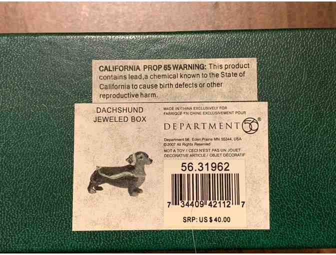 Bejeweled Collection Department 56 Brown Dachshund Dog Trinket Box