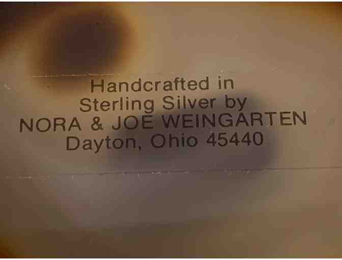 Signed Nora-Joe Weingarten Handcrafted Sterling Silver-Agate Dachshund Figurine