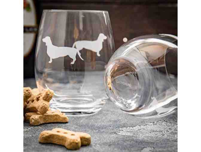 Set of Two Doxie Wine Glasses