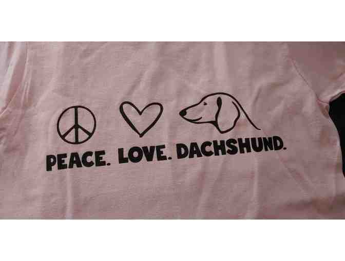 Peace. Love. Dachshund. XS pink T-shirt - Photo 2