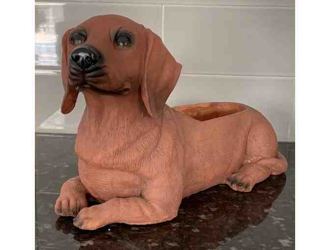 Planter!  Poly-stone Dachshund Patio Planter by Continental Creations!
