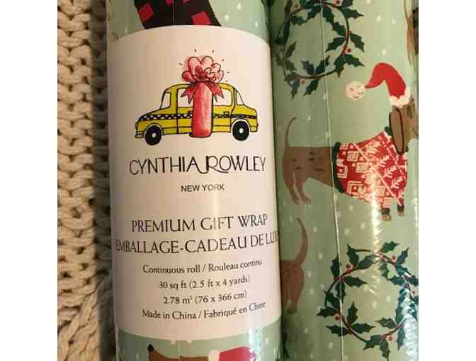 Cynthia Rowley Mint Green Dachshund Christmas Premium Wrapping Paper