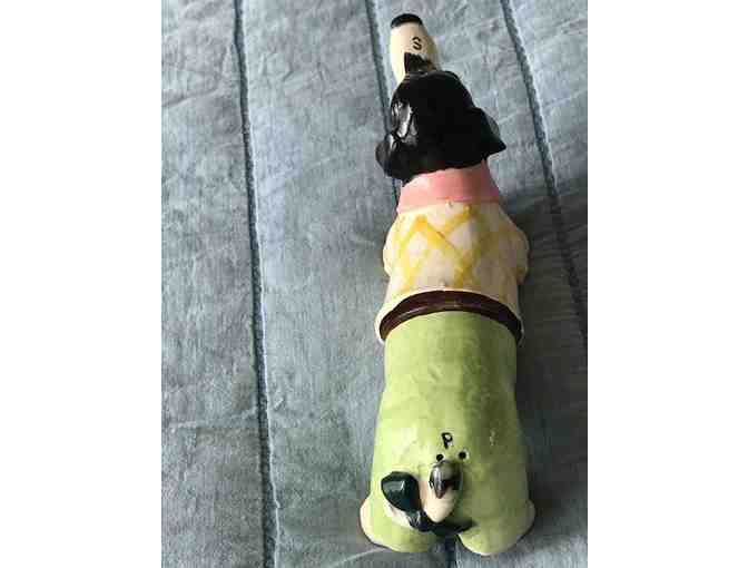 Vintage Napco Dachshund shaped Salt and Pepper Shaker - Rare and Collectible!