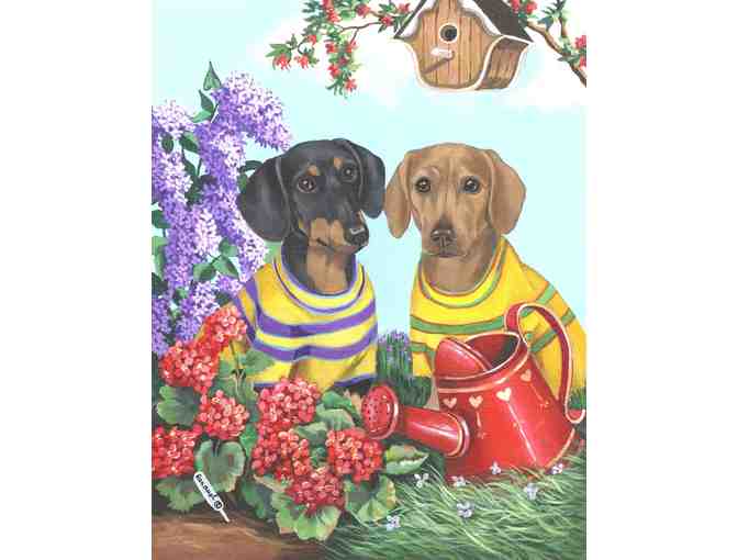 Garden Flags THREE Dachshund Flags ~~ By Precious Pet Paintings - 12' x 18'