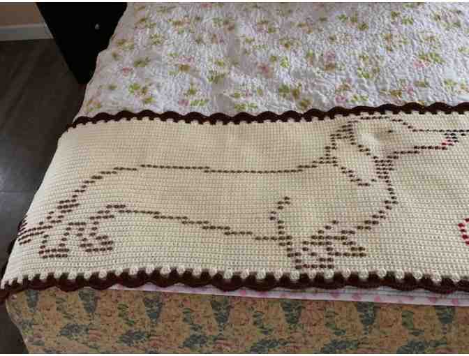 BUY A CHANCE TO WIN! - Crocheted Dachshund Afghan Bed Runner! (Max 100 tickets available!)