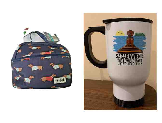 Lunch Bag AND Coffee MUG! Dachshund Lunch Bag w/Sandwich Containers & Coffee Mug