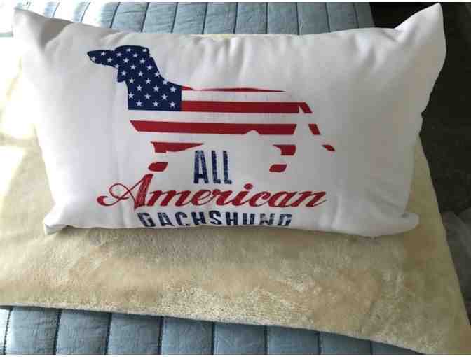 All American Dachshund Decorative Pillow - Photo 1