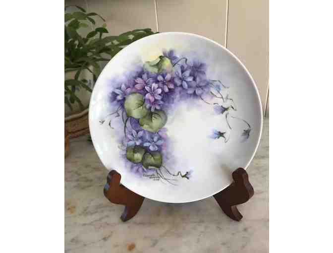 Hand Painted Decorative Plate with a beautiful Violets!